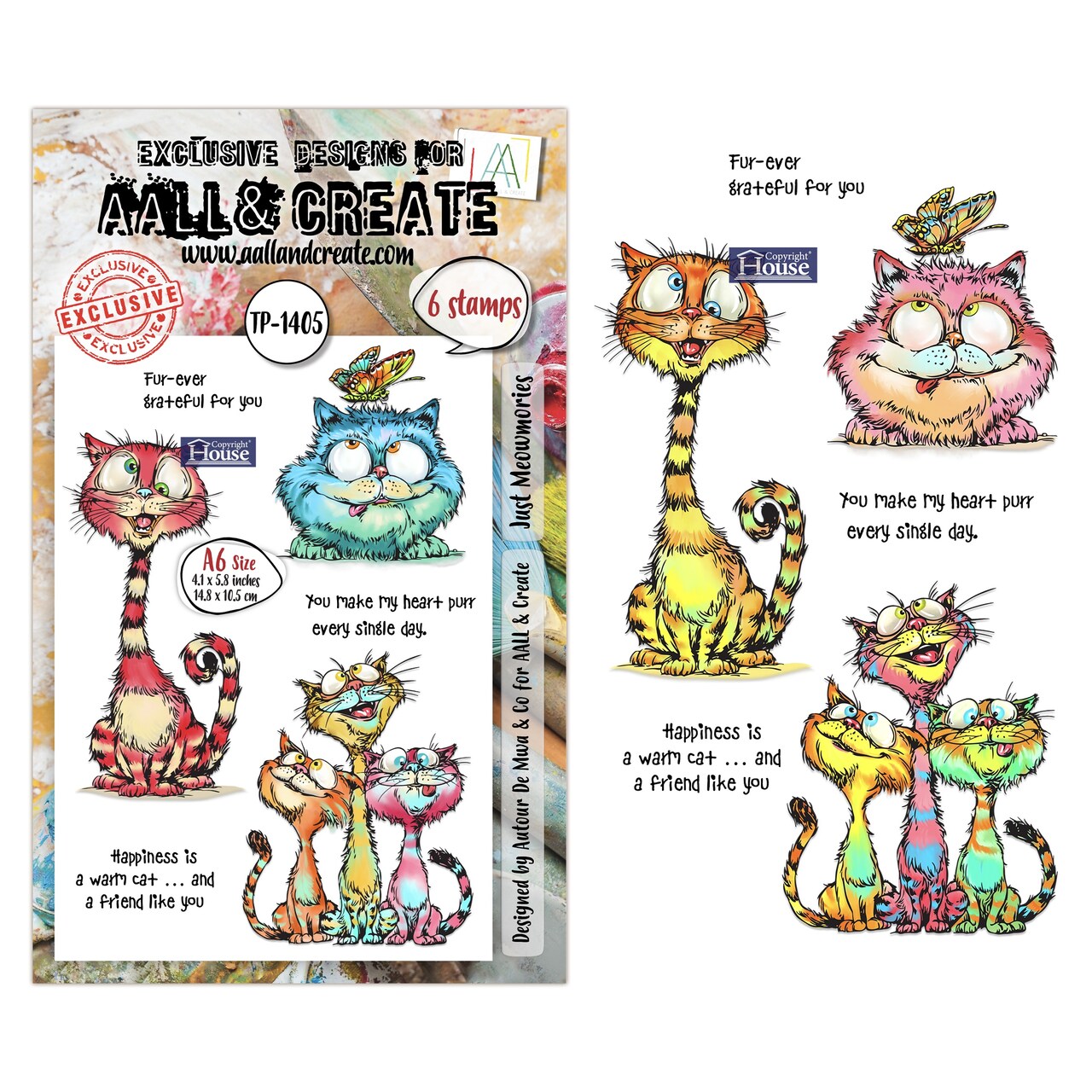 AALL And Create A6 Photopolymer Clear Stamp Set-Just Meowmories